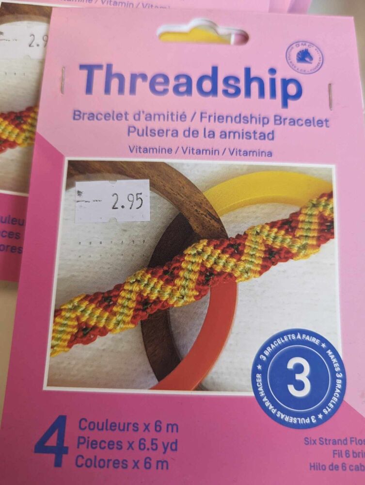 Threadship - friendship bracelet kit was £2.95 now £1.00! red/green/yellow 