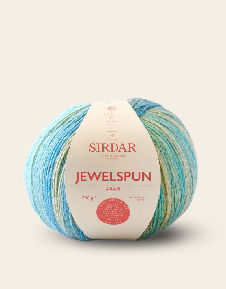 Sirdar Jewelspun Aran Yarn - Evening Aquamarine 0851 - 200g