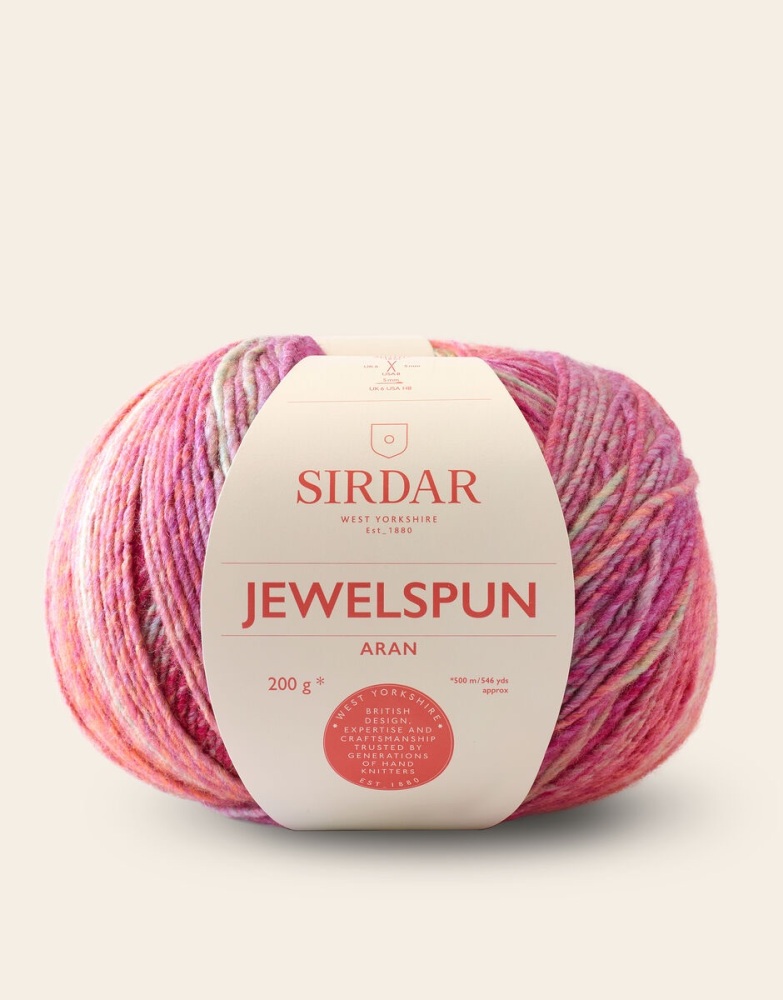 Sirdar Jewelspun Aran Yarn - Glowing Garnet 0848 - 200g