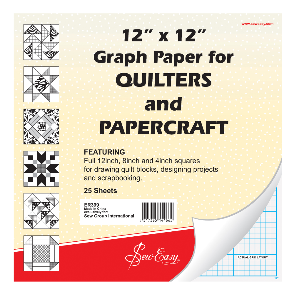 12" x 12" quilters Graph paper pack - sew easy