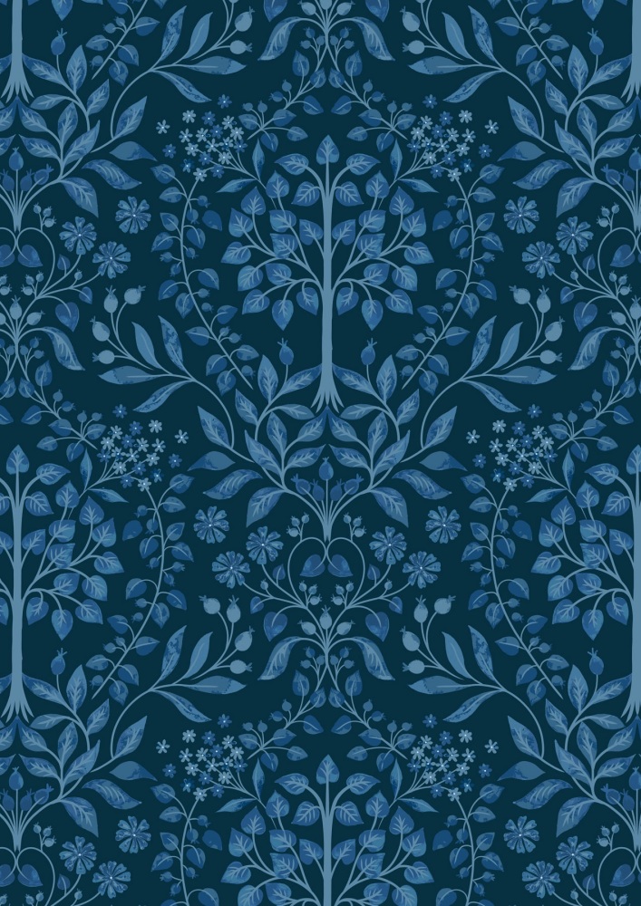 Brensham by Lewis and Irene - Trees on Dark Blue A748.3