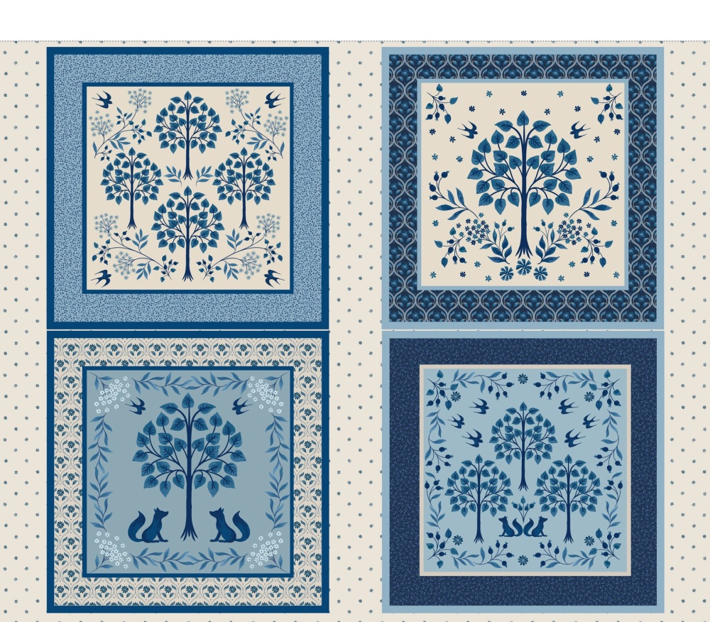 Brensham by Lewis and Irene - 1 yard panel - four large squares  A759 was 14.95 now £8.95