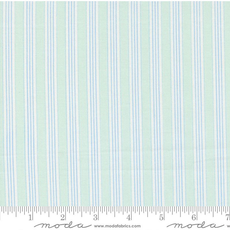Moda Fruit Cocktail 2046714 Blue and White Stripes on Green