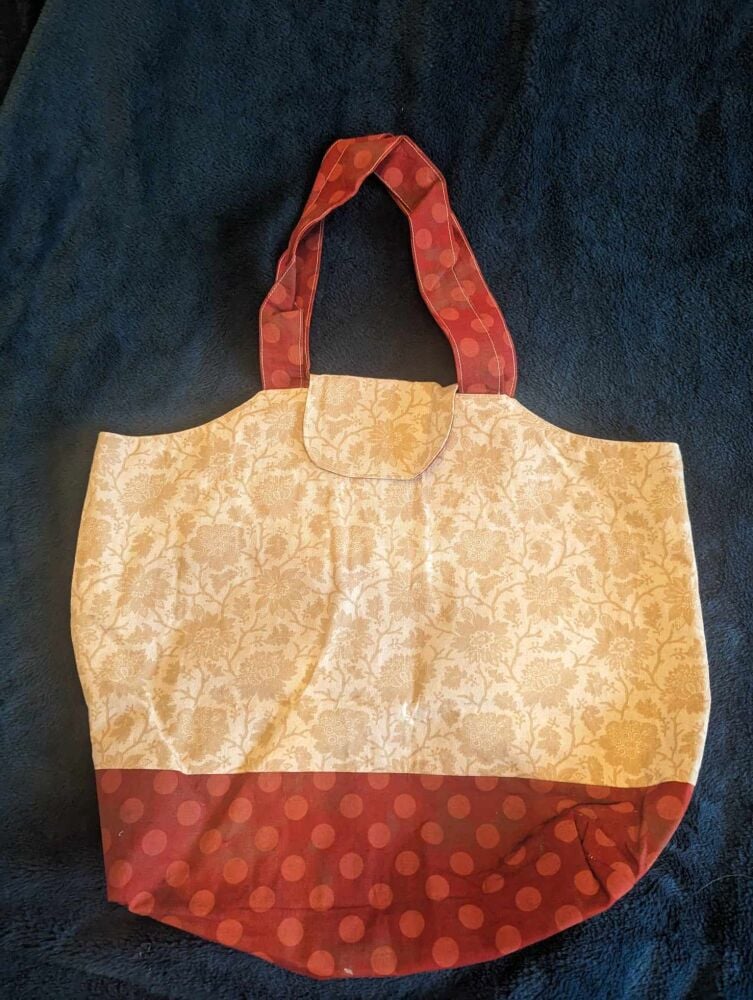Jayne Tote Bag Linen with Red bottom 20