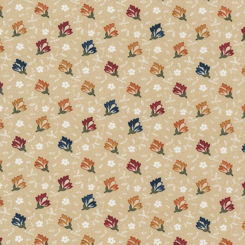 Fluttering Leaves by Kansas Troubles for Moda 9732 11 small floral on beige