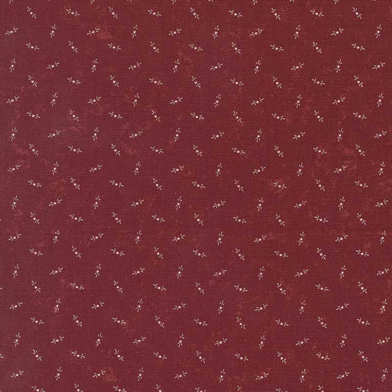 Fluttering Leaves by Kansas Troubles for Moda 9738 13 Sugar Maple deep red with taupe dash/dot