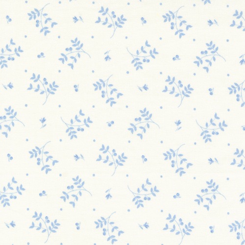 Blueberry Delight by Bunny Hill Designs for Moda - 3033 11 Cream with cornflower leaf motifs