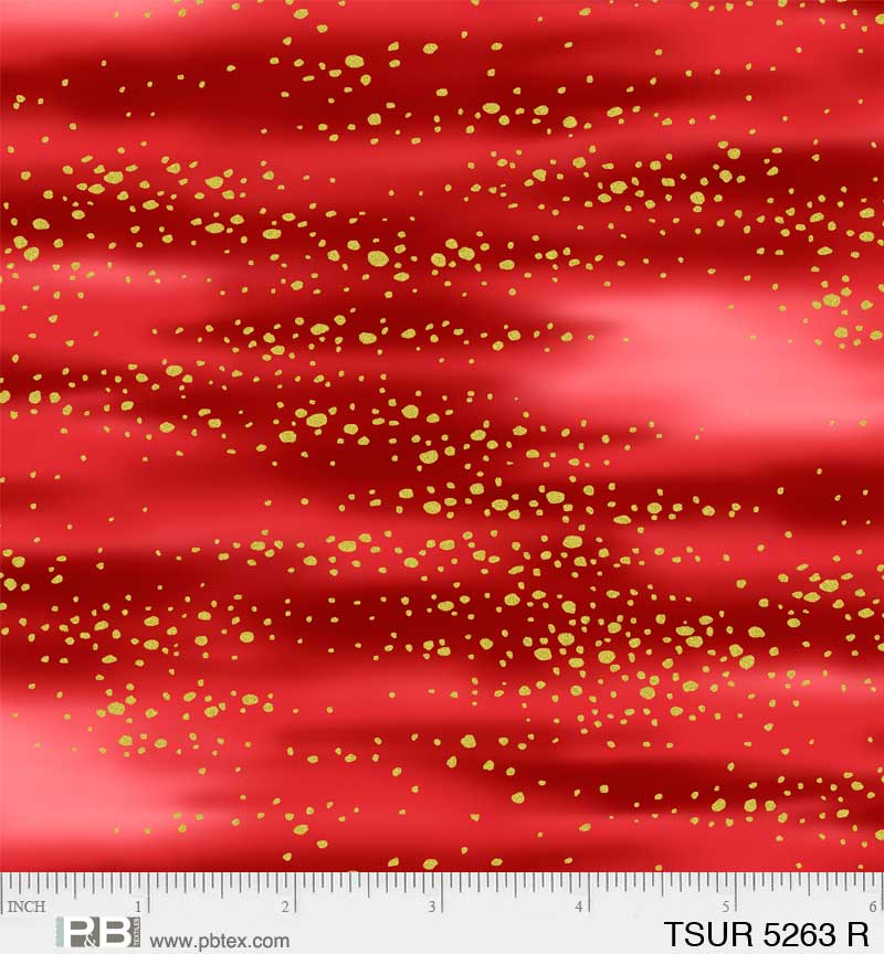 Tsuru by P&B textiles TSUR 5263 R red marble with gold flecks