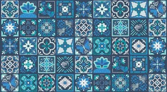 Land of Enchantment by Sariditty for Moda 45036 31 Panel 24" x 44" blue