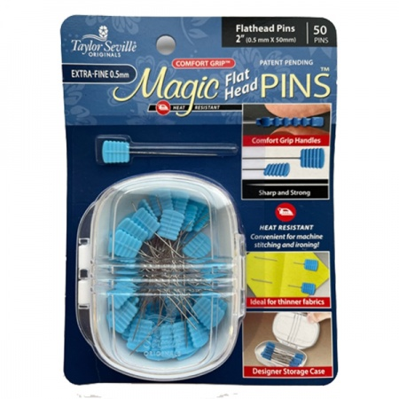 Magic Pins  Flat Head - pack of 50 - Fine- comfort grip - heat resistant