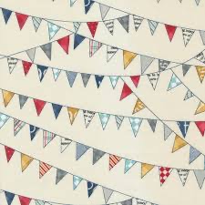 Vintage by Sweetwater for Moda - Cream with small bunting flags 55652 11