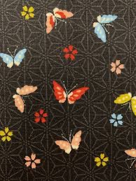 Sevenberry Japanese Fabric - Butterfly black 83044 1-6