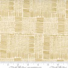 Whispers Metallic by Studio M for Moda - Cream with gold stripes and dots 3