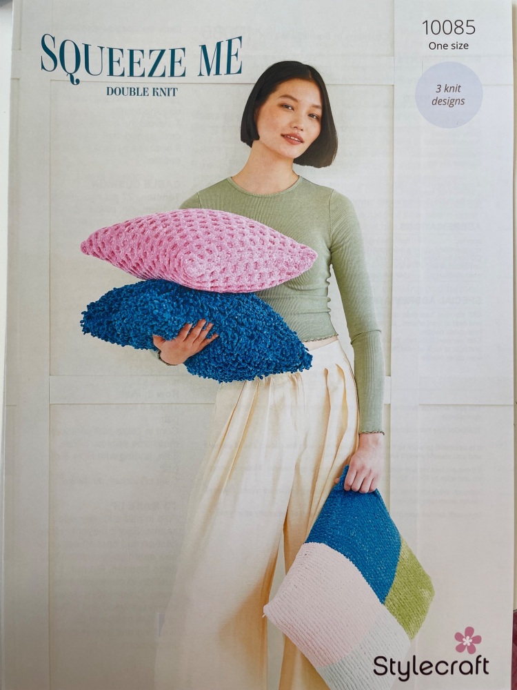 Knitting Pattern - Squeeze Me Double Knit - 3 cushions 10085