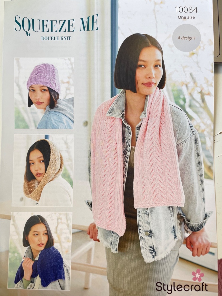 Knitting Pattern - Squeeze Me Double Knit - Scarves, hat and snood 10084