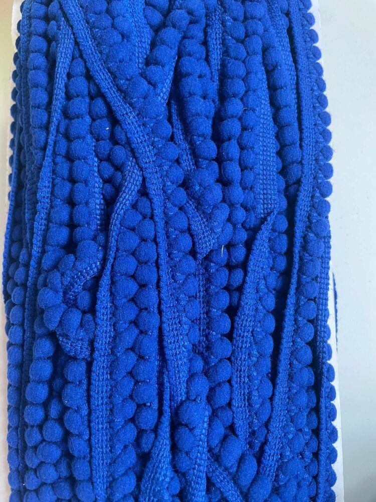 Tiny pom pom - sold by the metre - Royal Blue