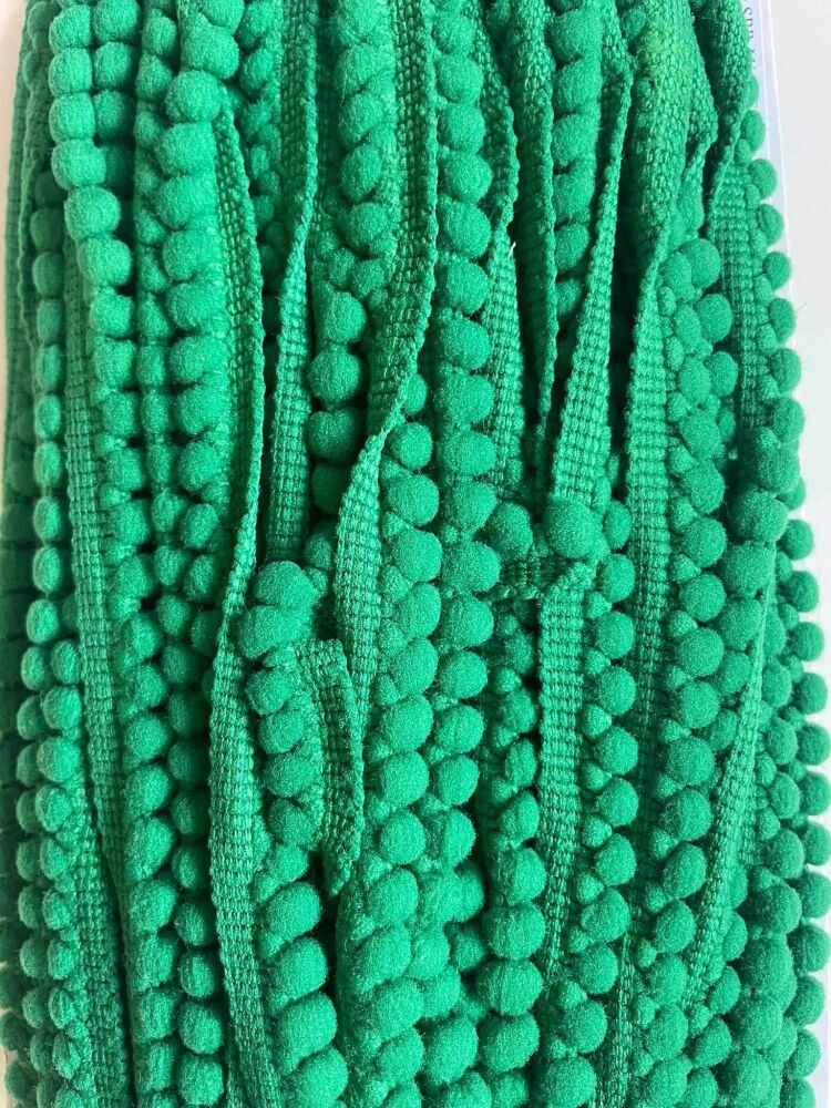 Tiny pom pom - sold by the metre - Green