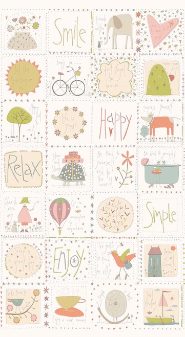 Simply Be by Anna Downs for Henry Glass - Panel Cream 3326-44