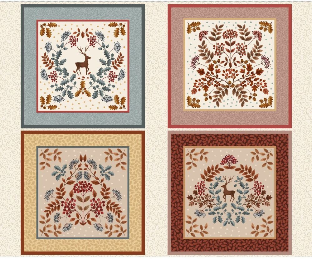 Cranbourne Chase One Yard Panel by Lewis & Irene -  four cushions or quilt top