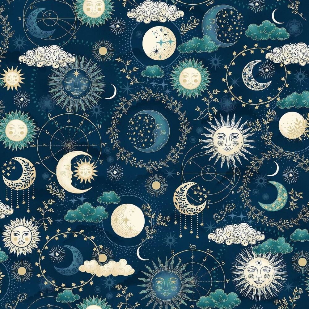 Makower Luna Cosmic Blue 071/B