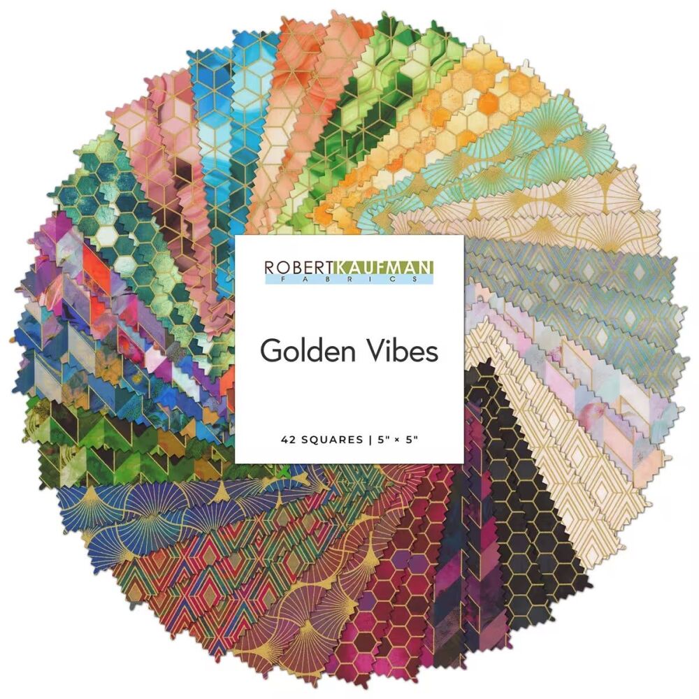 Robert Kaufman Golden Vibes Charm Pack CHS-1270-42