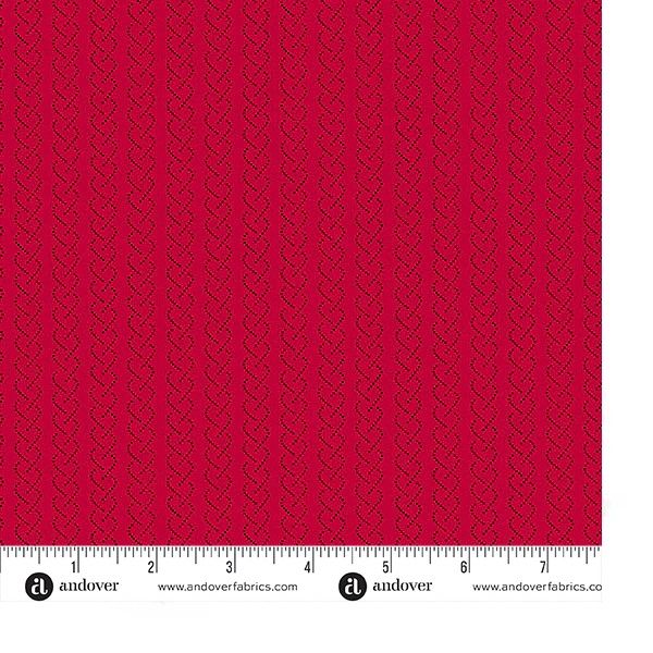 Heart & Soul by Andover fabrics red/black chain hearts 1243 R
