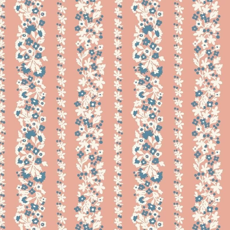 Liberty Denim Florals Topiary stripe 402B