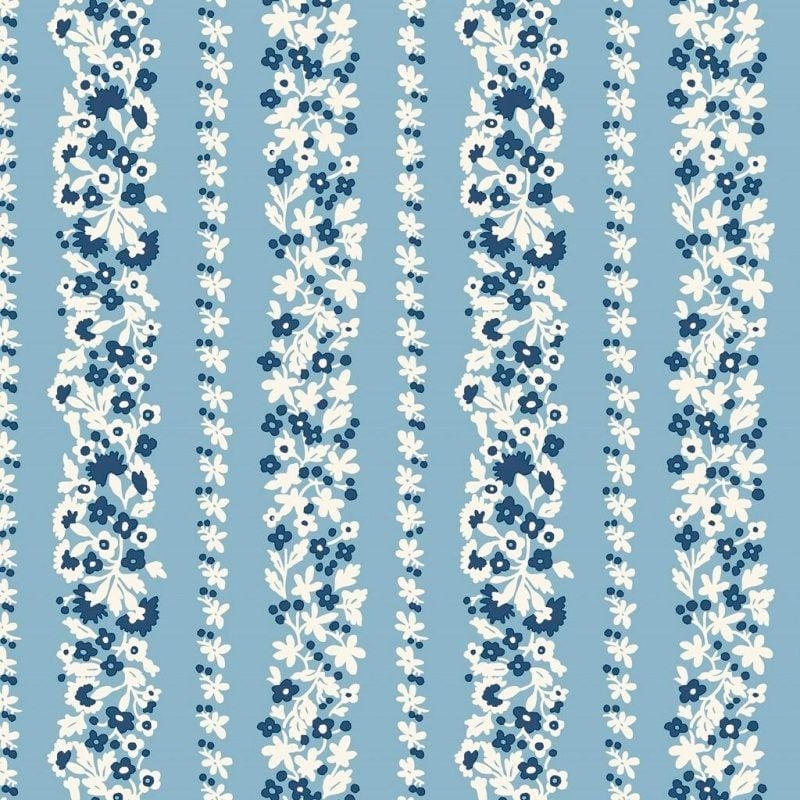 Liberty Denim Florals Topiary stripe 402A