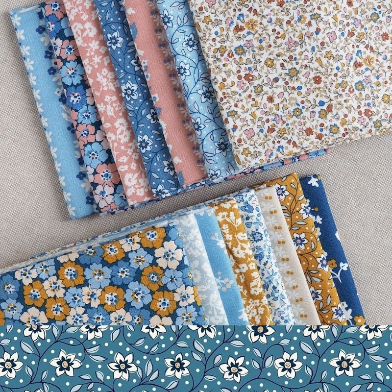 Liberty Denim Florals - Fat Quarter Bundle - 11 fat quarters