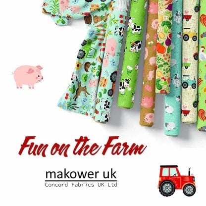 Makower Fun on the Farm Fat Quarter Bundle - six fat quarters