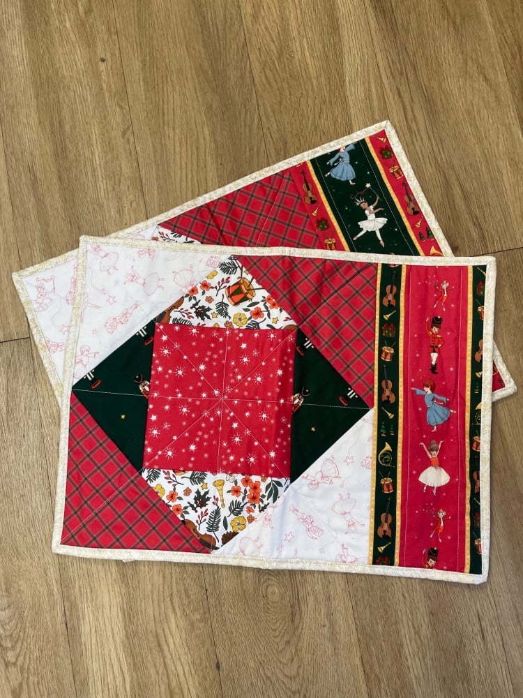 Two Christmas Placemats - 13.3" x 18.5"