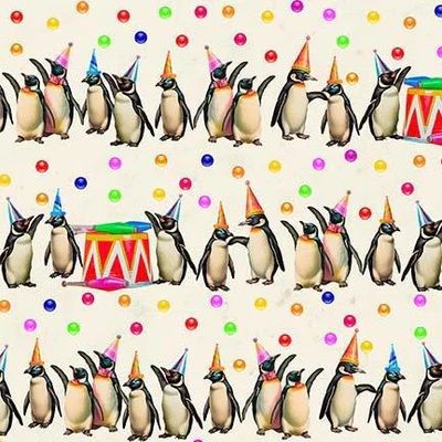 A Night at the Circus by Michael Miller - Penguin Parade DDC11969 cream