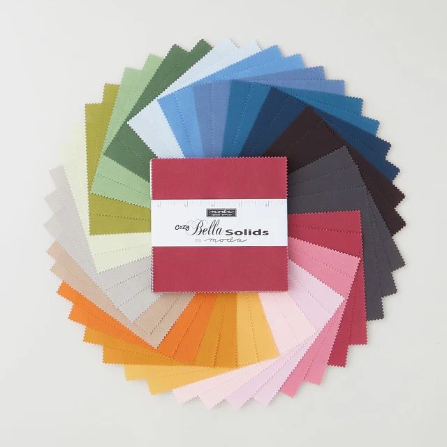 Moda - Bella Solids - Charm Pack - New 2024 Colours: Cozy Assorted