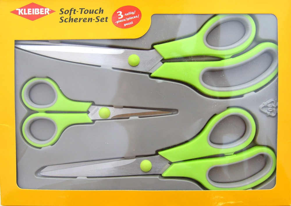 Kleiber Soft-Touch 3 piece scissor set Green