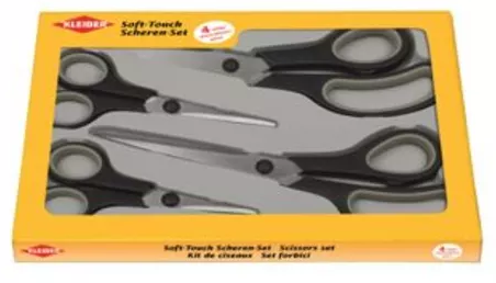 Kleiber Soft-Touch 3 piece scissor set Black