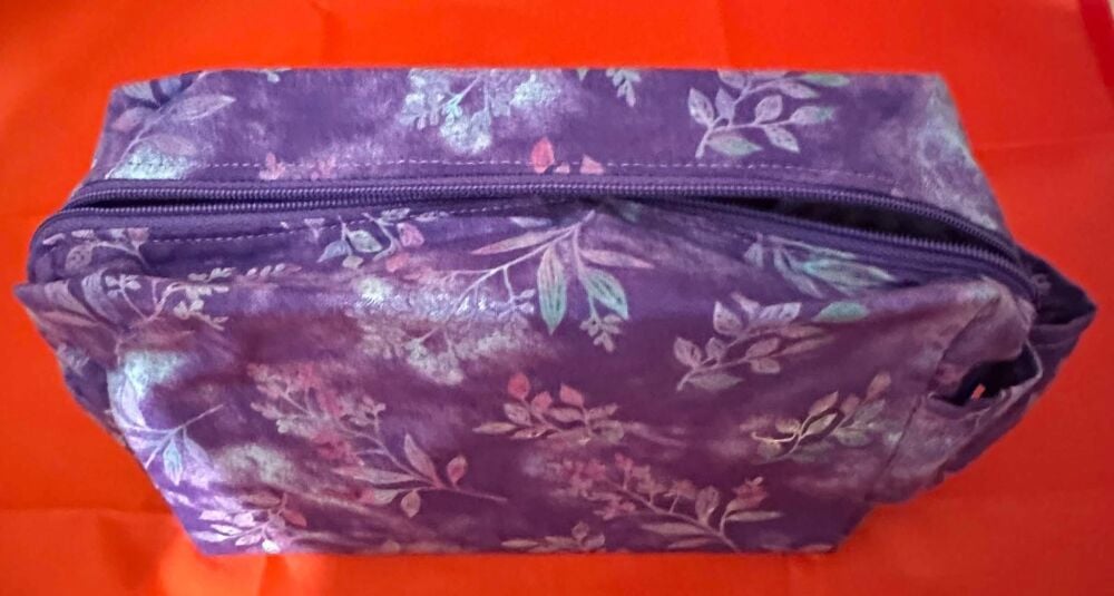 Purple zipped box pouch