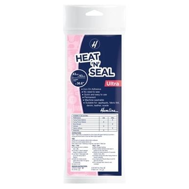 Hemline Heat 'n' Seal Ultra Iron On Adhesive: 93 x 43cm