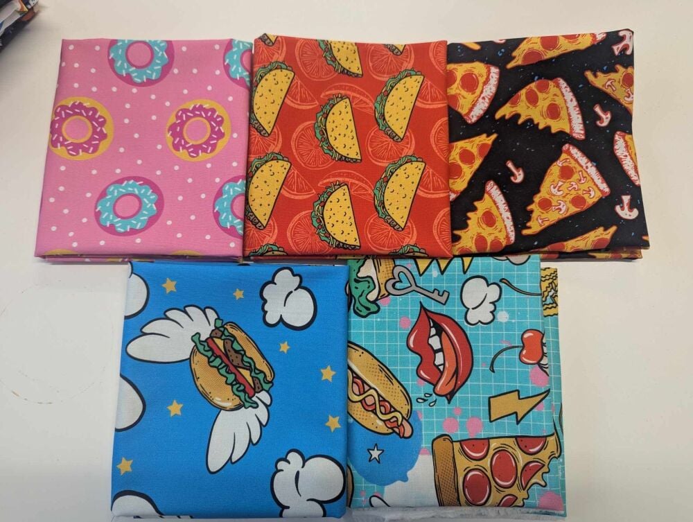 Snack Shack Fat quarter bundle - Moda - 5 x fats