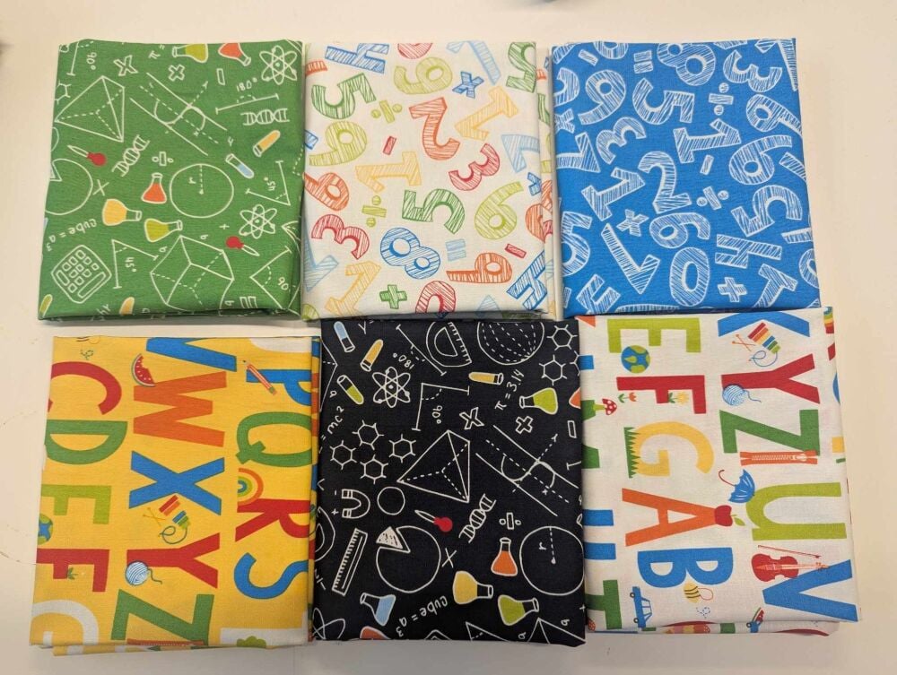 Back to School Fat quarter bundle - Moda- 6 x fats