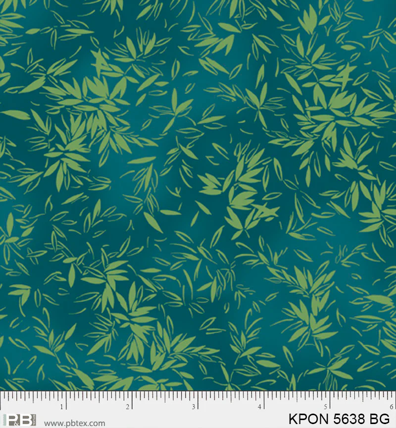 Green Bamboo Leaves 05638 by P&B Textiles