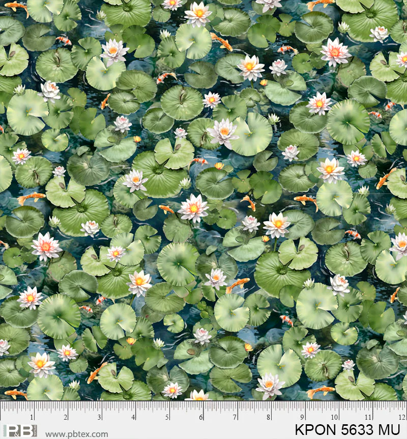 Green Lily Pads 05633 by P&B Textiles