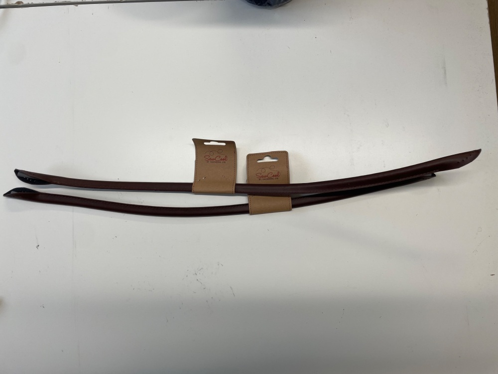 Faux Leather Handles - One pair - Dark Brown