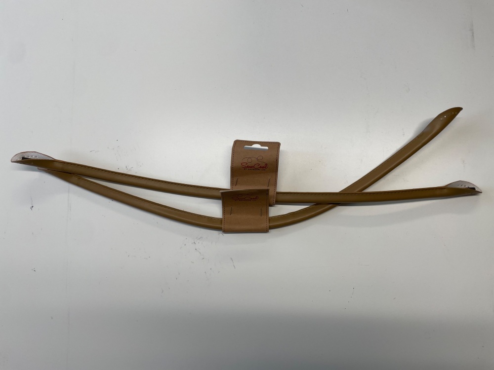 Faux Leather Handles - One pair - Tan