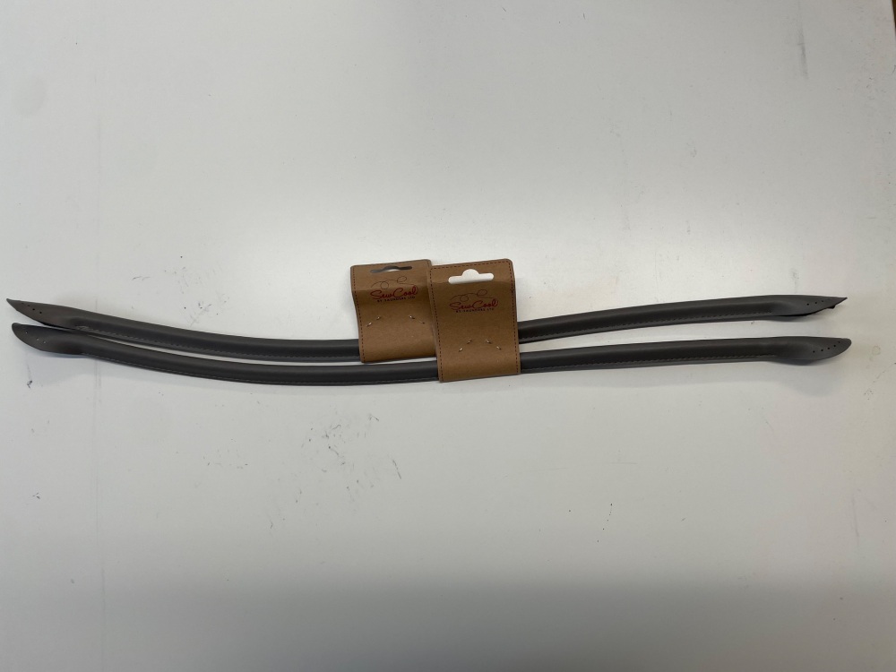 Faux Leather Handles - One pair - Grey