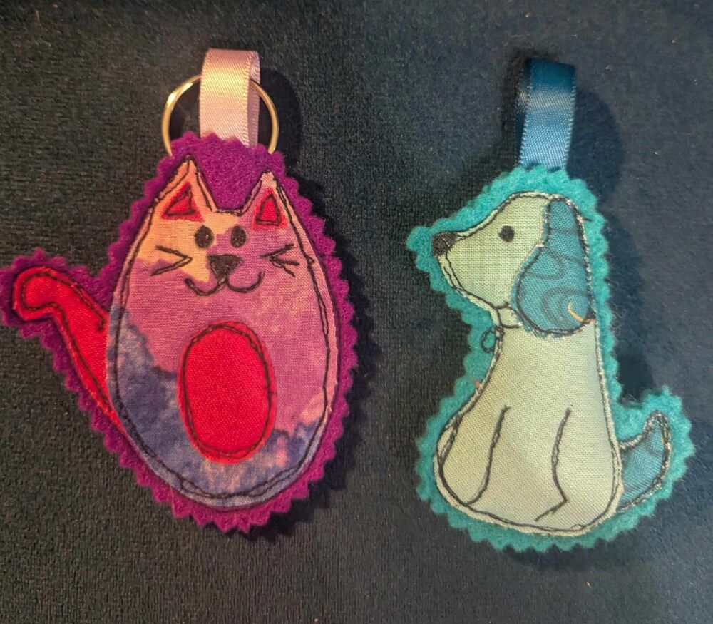 Raining Cats & Dogs Keyring/bag charm template - digital download
