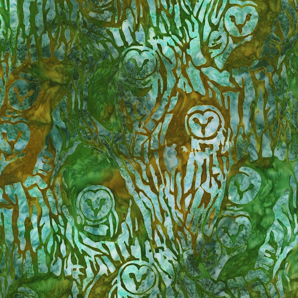 Robert Kaufman Midnight Owls artisan batiks 22842-44 Forest