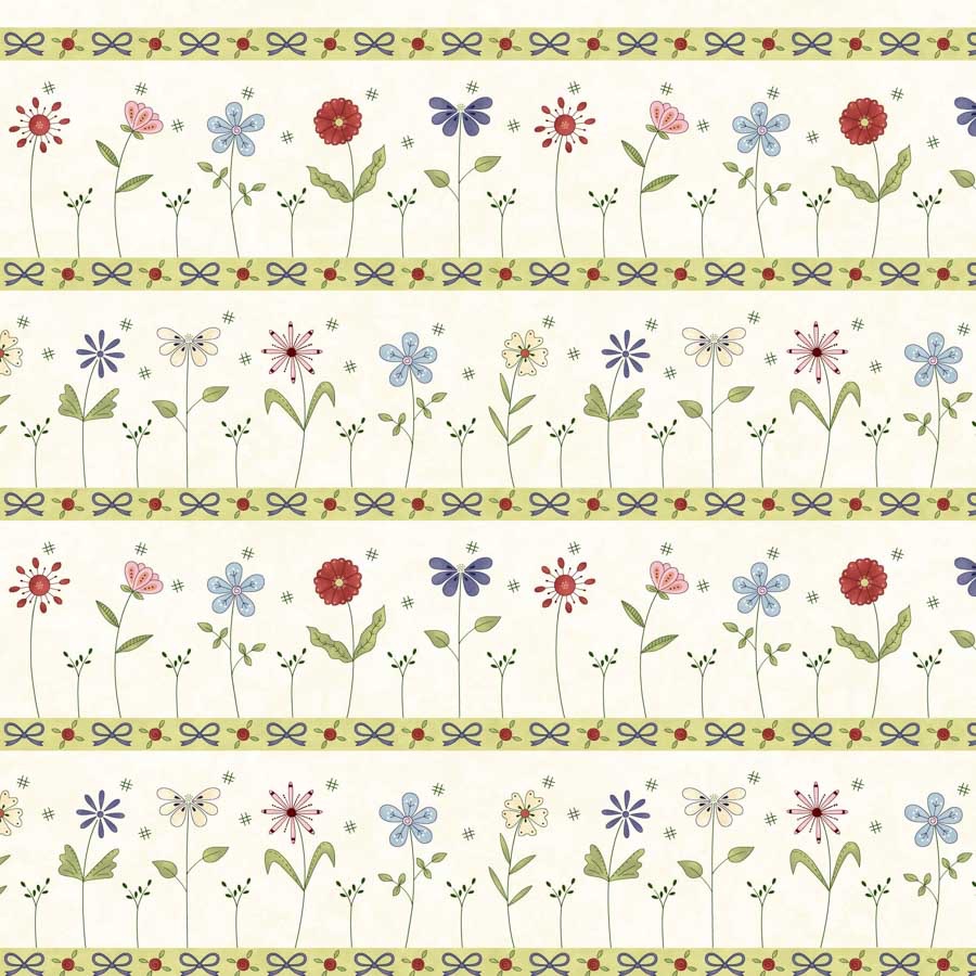 Pocketful of Posies by Henry Glass Fabrics - 3392-44 - Border Stripe