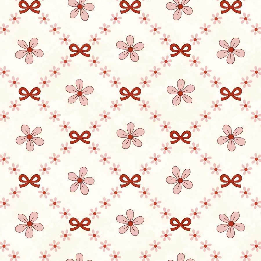 Pocketful of Posies by Henry Glass Fabrics - 3393-48 - Trellis Bows (Pink)