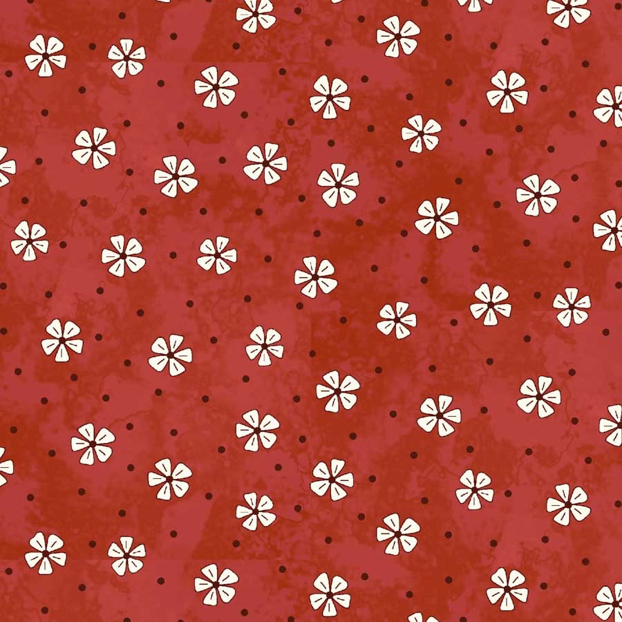 Pocketful of Posies by Henry Glass Fabrics - 3394-88 - Posies Tossed (Red)