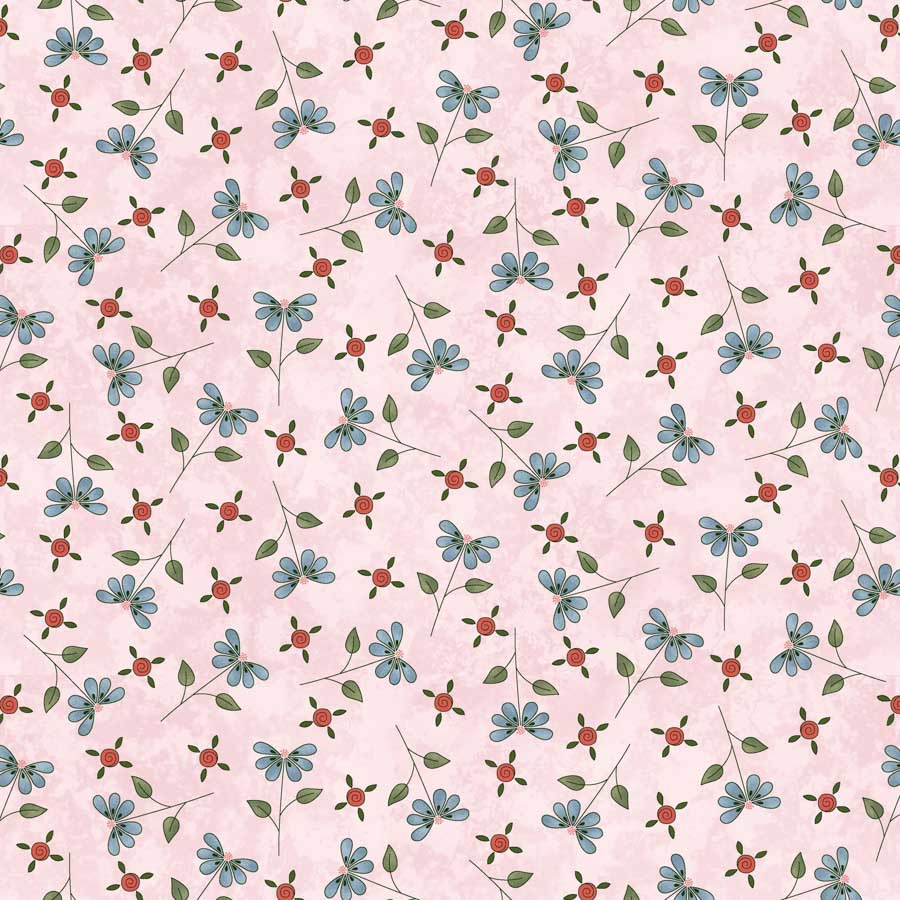 Pocketful of Posies by Henry Glass Fabrics - 3395-22 - Tossed Flowers and B